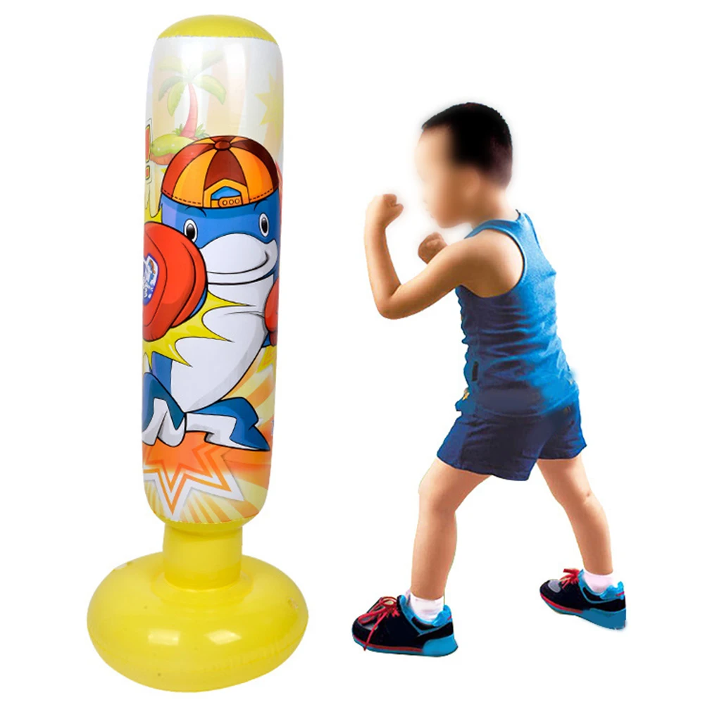 

1.25m Training Boxing Tumbler Bounce Stress Relief Fitness Equipment Freestanding Sports Kids Inflatable Punching Bag With Base