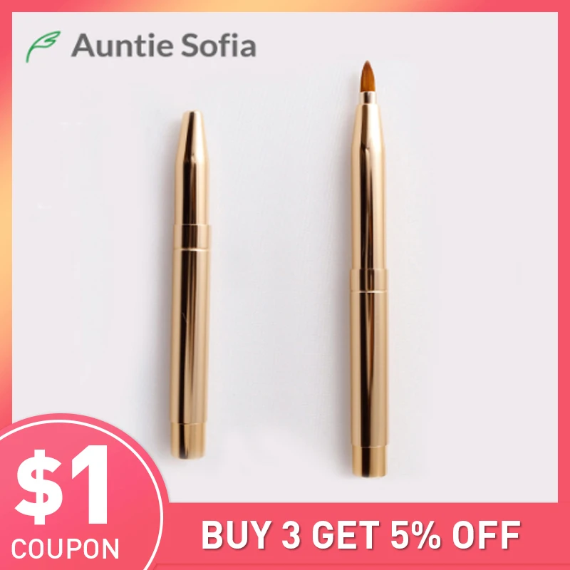 Выдвижная профессиональная кисточка для глаз 2 головки кисть губ подводка