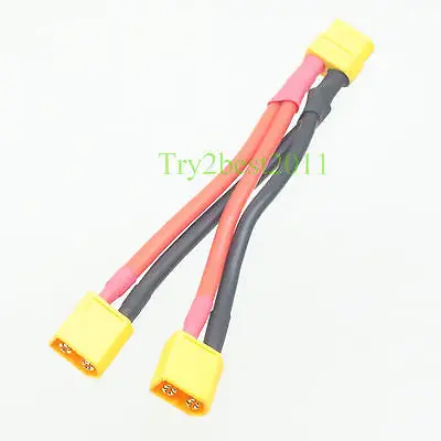 

DHL/EMS 20 Sets Female XT60 to 2x Male XT60 Parallel Y Harness High Quality Dual battery Cable -C1