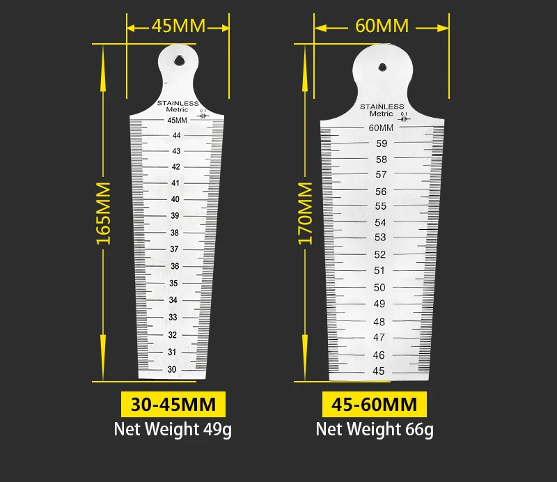 30-45/45-60 мм измеритель зазора клиновидный конический щуп двухсторонняя Метрическая имперская система из нержавеющей стали Высокоточный диаметр отверстия