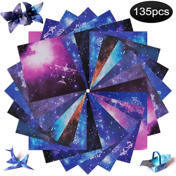

Origami Paper Double Sided Night Sky Handcrafts Paper for Kids 135pcs 17X17cm for Arts and Crafts Projects MSU88