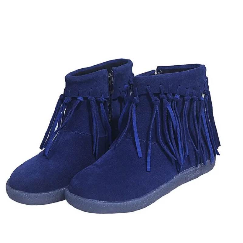 

New Women Boots 2020 Flock Ankle Boots Flat Shoes Winter Snow Boots Platform Zipper Punk Boots Thicken Plush Wool Botas Mujer