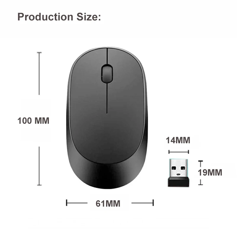 Беспроводная мышь Бесшумная компьютерная мышь 2,4G мышь Беспроводная USB мышь эргономичная для ПК ноутбука