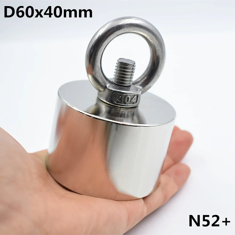 Магнит 1 шт./лот N52 50x30 мм Горячий круглый сильный магнит редкоземельный N35 N40 D40-60mm неодимовый магнит мощный постоянный магнит - Цвет: 60x40 Iron shell