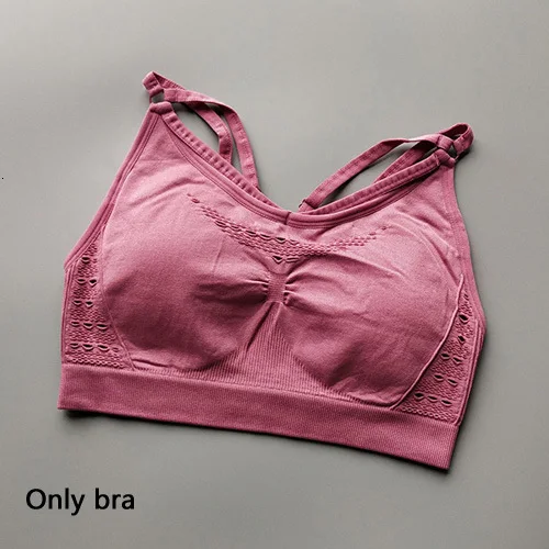 Pink Bra Energy бесшовные леггинсы+ бюстгальтер на бретельках 2 шт. Набор для йоги женский спортивный костюм для фитнеса Леггинсы для йоги с высокой талией набор для бега спортивная одежда - Цвет: Pink Bra
