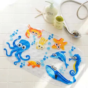 

Cartoon PVC Anti-Slip Bath Mat Bathtub Children Shower Mats with Sucker Toilet Bathroom Mat alfombra baño коврик для ванной