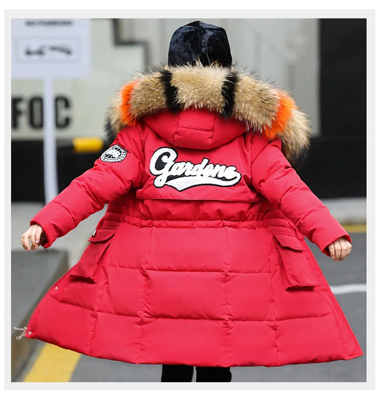 Children's down Jacket Girls Mid-length New Style Children's Clothing Women's Big Kid CHILDREN'S Winter Coat