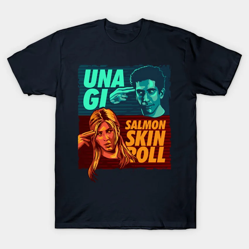 UNAGI-Лососевая Футболка футболка друзья Моника Геллер Чандлер Бинг Джои Триббиани Росс Геллер Рейчел Грин лосось