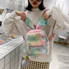 Custom Fluffy Bunny Backpack Korean Mini Backpack For Girls Cute 2022 New Bear Ears Plush Women Backpack Faux Fur Shoulders Bag 4
