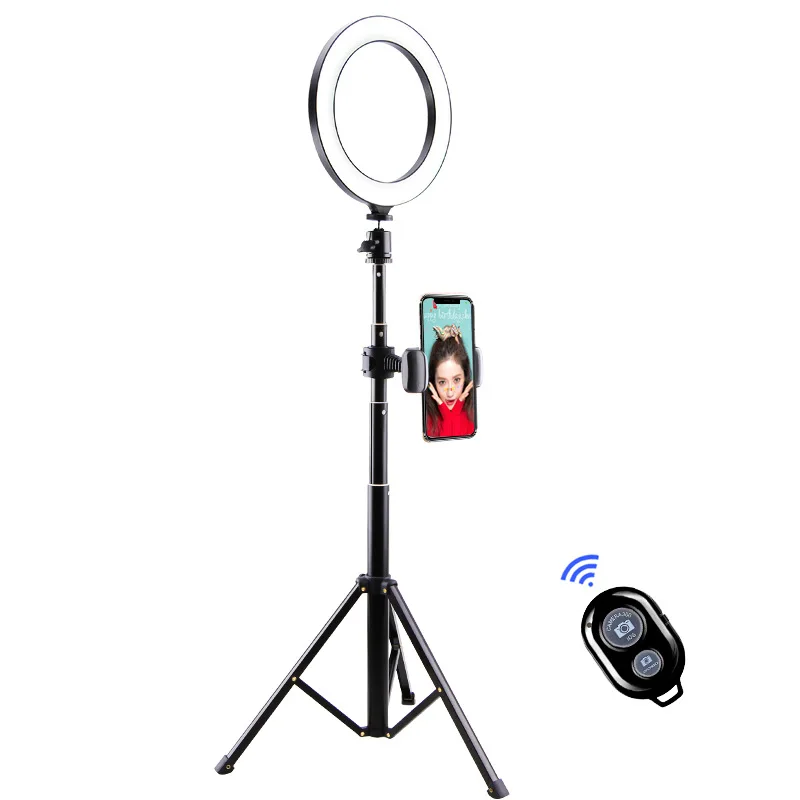 Photography lights2 Фотография с регулируемой яркостью светодиодный селфи кольцо свет Youtube видео Live 3000-6500k фотостудия свет с держателем телефона USB разъем штатив - Испускаемый цвет: Photography lights2