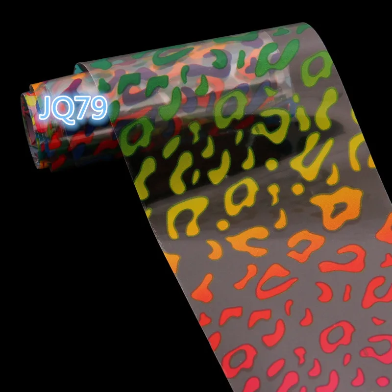 jq79foil 100*4 см фольги для ногтей классический Змеиный узор для нейл-арта Переводные фольга лазерные наклейки клей лак для ногтей аксессуары - Цвет: jq79foil