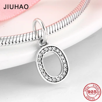 

Authentic 100% 925 Sterling Silver Bead Charm Zero Arabic Numerals Beads Fit Designer Women Bracelet Bangle DIY Jewelry making