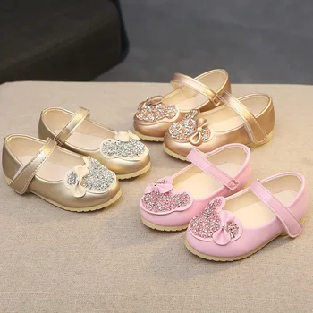 

Pink Girl Leather Shoes Baby Toddler Shoes Children Shoes Girls Crystal Princess Flats Spring New Child Shoes Crystal Kids Shoes