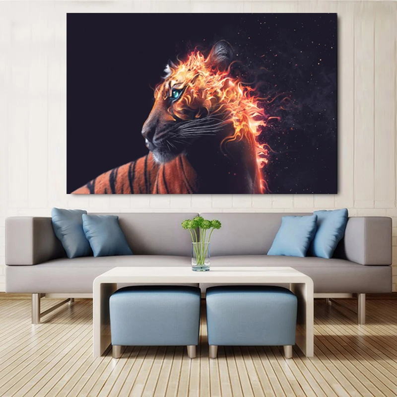 Тигр на планке плакаты и принты животных картины печатные обои роспись холст
