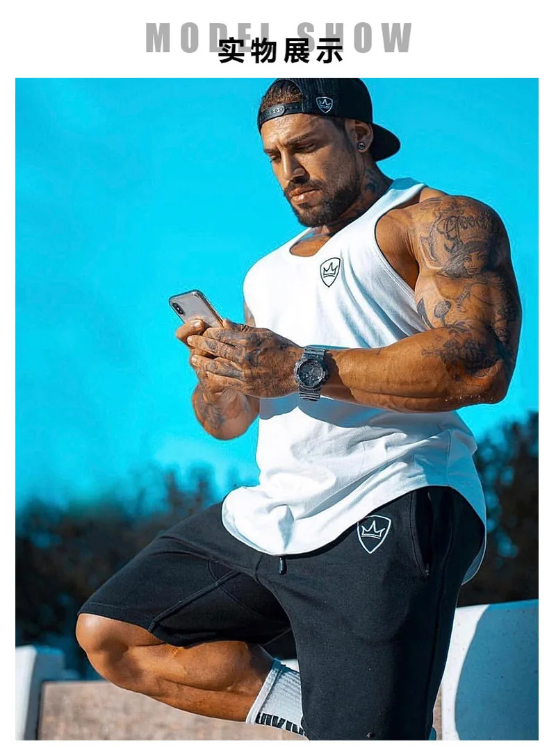 Muscle Dr. Brothers, Европейский стиль, спортивный мужской жилет, чистый хлопок, с барьерами, i-образная база, жилет для фитнеса