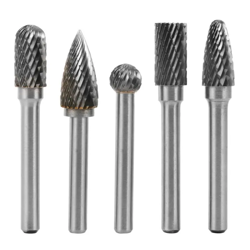 

Bit Rotary Burrs Metal Grinder Mill Cutter Carved Polish 5pcs Set Shank Groove Alloy Trimming Tungsten