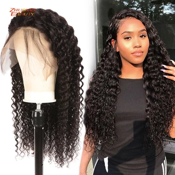

Deep Wave Wig 13X4 Lace Front Wigs Human Hair 8-30 inch Wigs 250 Density Remy Brazilian Lace Frontal Wig Pre Plucked