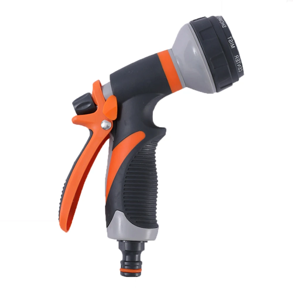 Garden Hose Nozzle Water Gun High Pressure Water Jet 8 Patterns Watering Car Wash Spray Gun