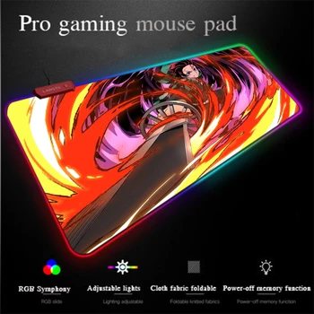 

Yuzuoan One-piece Programming Mouse Pad LED Color Light Illumination Marquee Cartoon Ghost Blade RGB Mouse Pad Control Speed