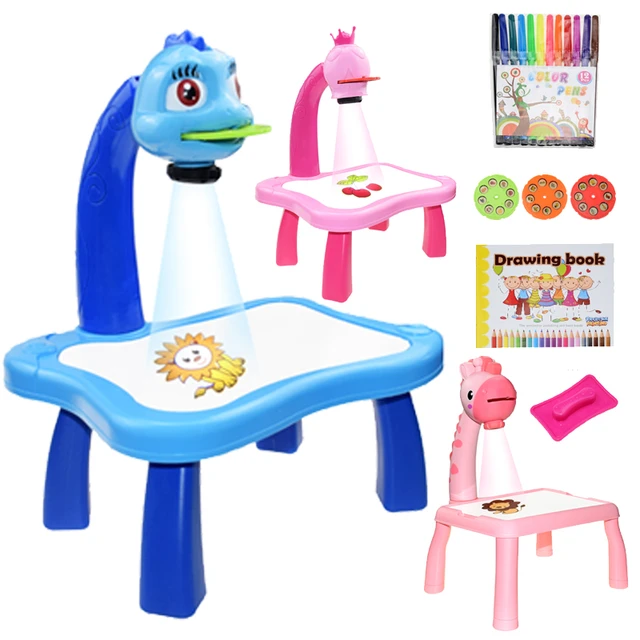 Mini proyector Led de arte para niños, mesa de dibujo, juguete ligero para  niños, tablero de pintura, escritorio pequeño, herram - AliExpress