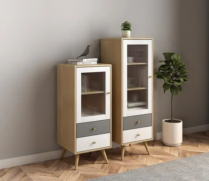 Side cabinet storage cabinet Nordic living room furniture vertical modern simple small house storage narrow buck