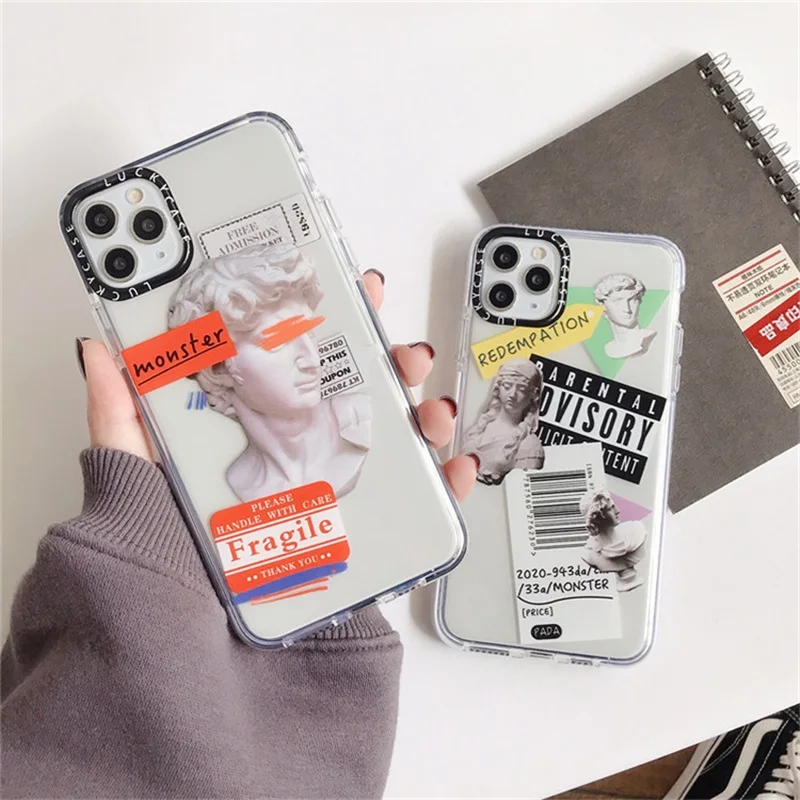 

Ins Trend Label Barcode Status of David simple transparent silicone phone cover case for iphone 11 Pro Max X XR XS 11 7 8 plus