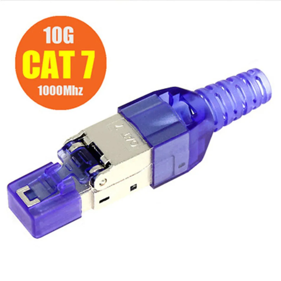 Plug Cat7 Rj45 Connector Toolless Rj 45 Conector Cat 7 Zinc Alloy Metal Shielded 10g