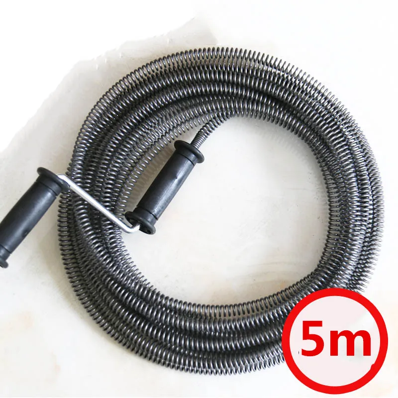 

13mm Out Diameter *(3-10)m Long Kitchen Toilet Manual Flexible Spring Auger Sewer Drain Pipe Cleaner Snake With Plastic Handle