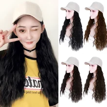 Энергичная новая бейсболка с водными волосами для наращивания, черная/Белая Кепка с длинными синтетическими волосами для девочек, легко носить