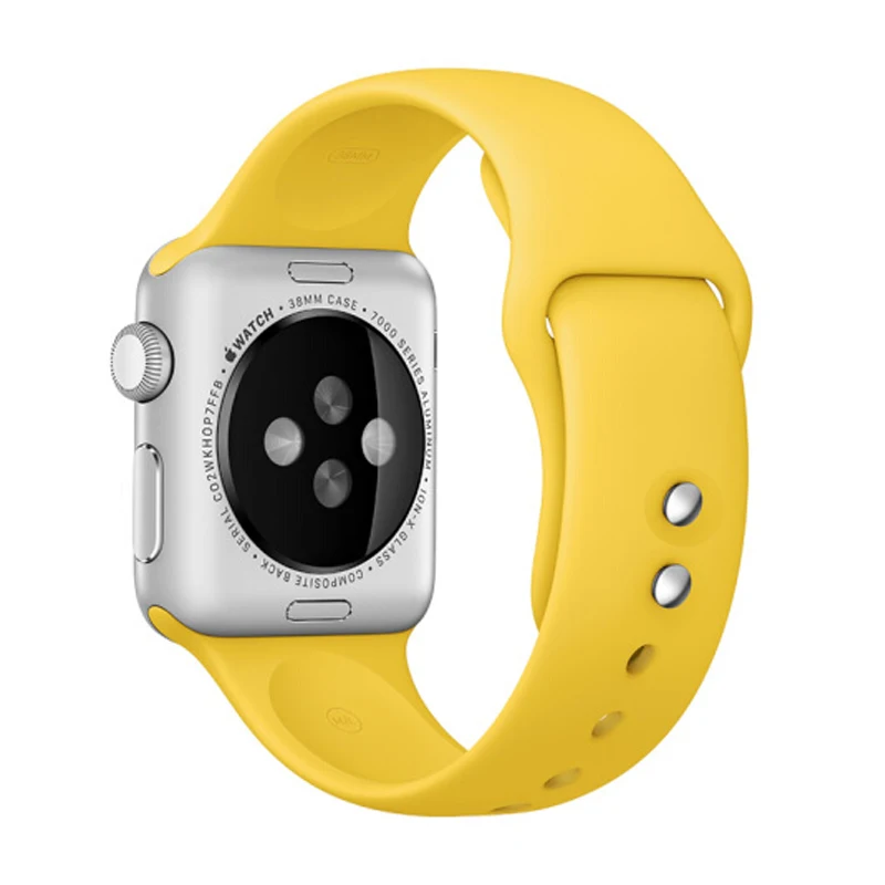 yellow Силиконовый ремешок для Apple watch band 5, 4, 44 мм, 40 мм, рождественский подарок, мягкий наручный ремень с цветочным принтом, ремешок для часов iWatch 3, 2, 38 мм, 42 мм - Цвет ремешка: yellow