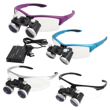

2.5X/3.5X Magnification Binocular Dental Loupe Surgery Surgical Magnifier with Headlight LED Light Operation Loupe Lamp