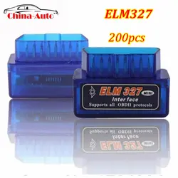 200 шт./лот Новейшая Версия V2.1 Супер Мини ELM327 Bluetooth OBD2 сканер ELM327 Bluetooth работает на Android Крутящий момент Бесплатная доставка