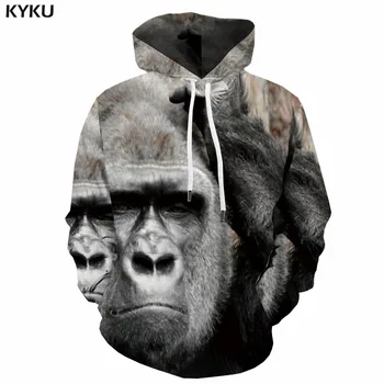 

KYKU Brand Orangutan Hoodie Men Animal Hooded Casual Hip Hop 3d Printed Funny Hoody Anime Street Sweatshirt Printed Unisex