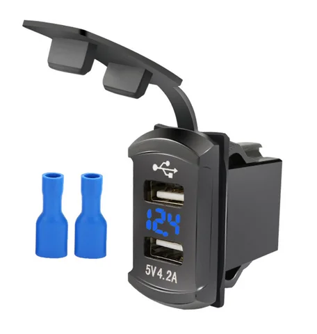 Charger 5V 4.2A Display Voltage Waterproof Ship Shape Dual USB Ports  Auto Adapter Phone Charger For Iphone Xiaomi Samsung