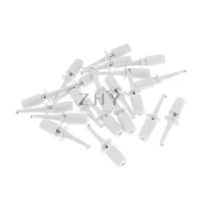 

20 Pcs White Plastic Electrical Probe Testing Lead Cable Hook