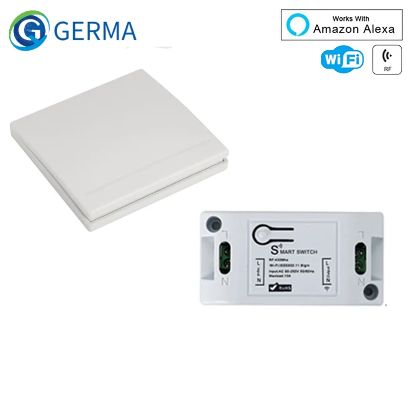 GERMA RF Wifi sans fil 433MHz relais 1 CH 220V récepteur maison intelligente commutateur Module 86 panneau mural commutateur de télécommande 10A 2200W | AliExpress