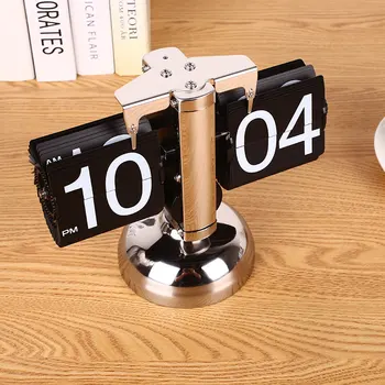 

Black Digital Auto Flip Single Stand Desk Table Clock Acrylic Material Home