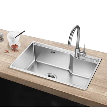 

YUJIE Free Shipping Kitchen sink single bowl 304 stainless steel sink German basin imitation manual sink ALT5868