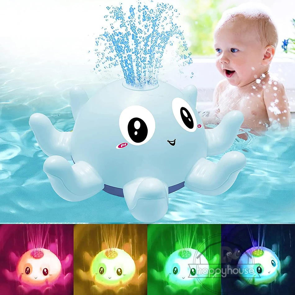 Baby Bath Toys Spray Water Shower Swim Pool Bathing Toys for Kids Electric Whale Bath Ball with Light Music LED Light Baby Toys cool baby toddler toys