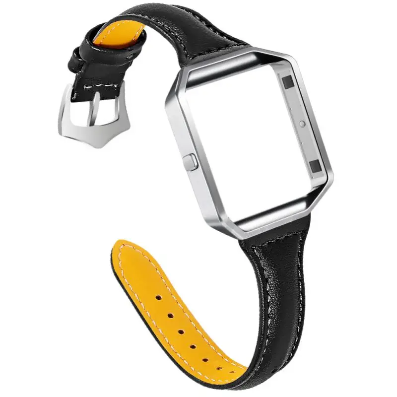 Ремешок для часов с корпусом для Fitbit Blaze, регулируемый кожаный ремешок для наручных часов Сменные аксессуары - Цвет: B