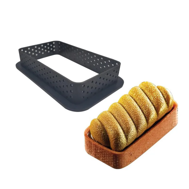 10pcs Rectangle Shape Cake Mold Silicone Cake Cutter DIY Bakery Baking Tool Tart Decorating Mousse Circle Ring Dessert Tool