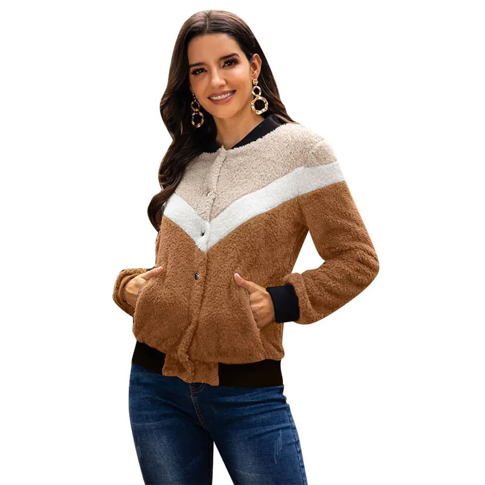 ^*Best Offers Winter Warm Sherpa Sweater Fluffy Teddy Fleece Patchwork Button Cardigan INS Hot Fleece Tops Casual Teddy Sweaters