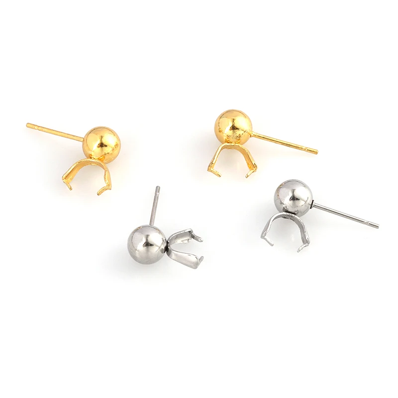20 teile/los Edelstahl Runde Clip Ball Ohrringe Stud Ohrring Grundlegende Pins Stopper Stecker Für DIY Schmuck Machen Lieferungen