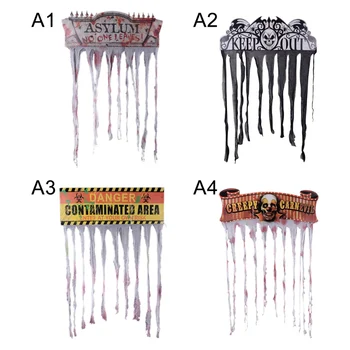 

Hot Bloody Doorway Curtain Decorative Creepy Cloth Haunted House Horror Decoration Halloween Theme Party Supplies