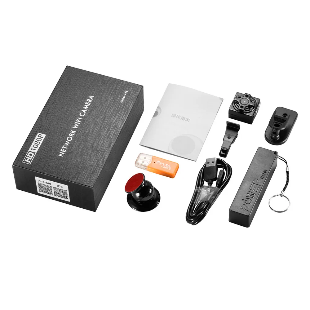 Мини-камера WiFi IP Сетевая камера HD 1080P датчик ночного видения микрокамера DVR регистратор движения видеокамера Z0821