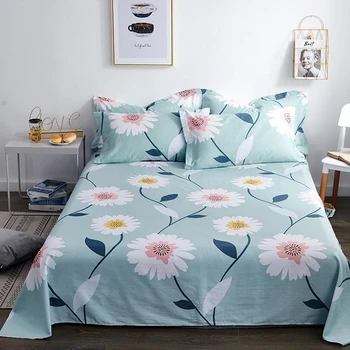 

Bed Sheets Bed Textile Bedding Coverlet Flat Sheet Flower Bed Cover Bed Sheet Soft Warm Bedsheets+2pc free pillowcase
