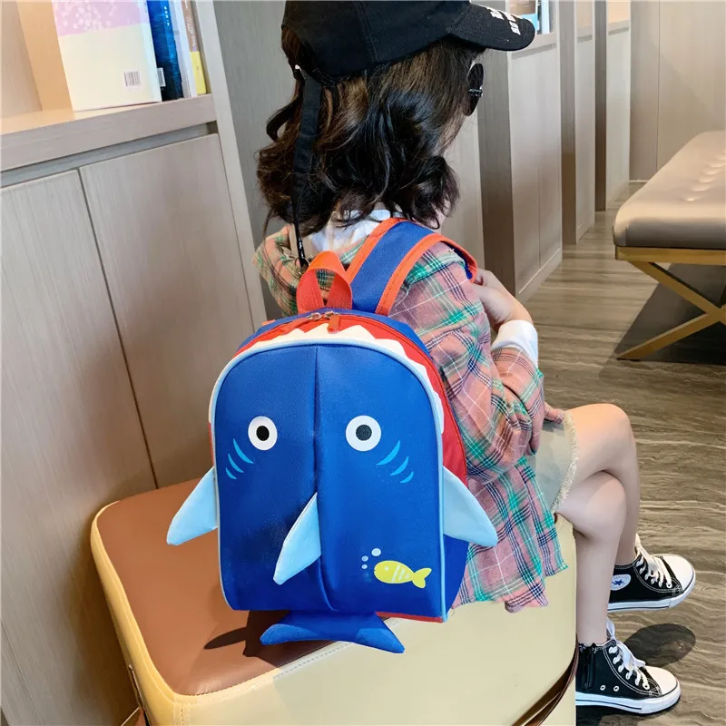 

Kindergarten 2019 New Style Shark School Bag 1-3-6-Year-Old Anti Lost Children Backpack Waterproof Rucksack
