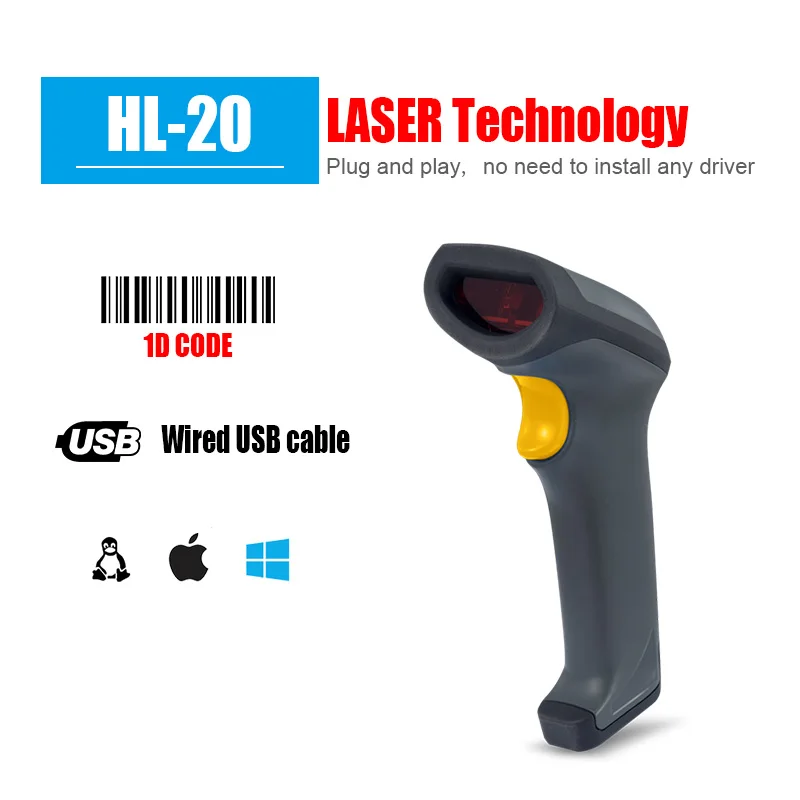 Handheld Wired USB Wireless Bluetooth Barcode Scanner 1D 2D QR PDF417 Bar Code Reader for IOS Android Ipad Computer POS Terminal cam scanner Scanners