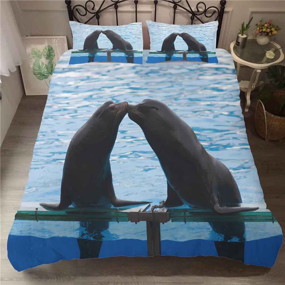 Bed Coverlet Bedding Set Sea Lion 3d Printed Comforter Home