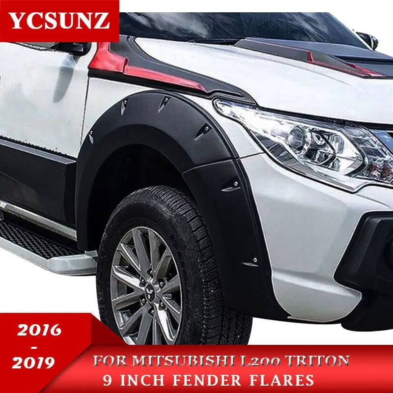 2016 2019 брызговик для Mitsubishi Triton аксессуары 9 дюймов черный L200 2017 2018 YCSUNZ|Грязезащита|